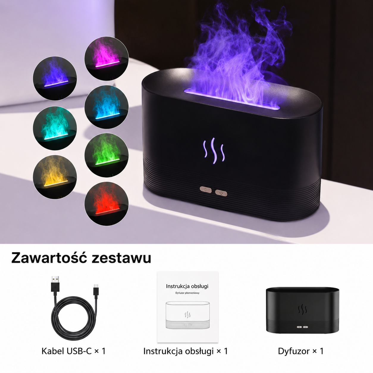 GlowMist™ – Nawilżacz Powietrza z Efektem Płomienia