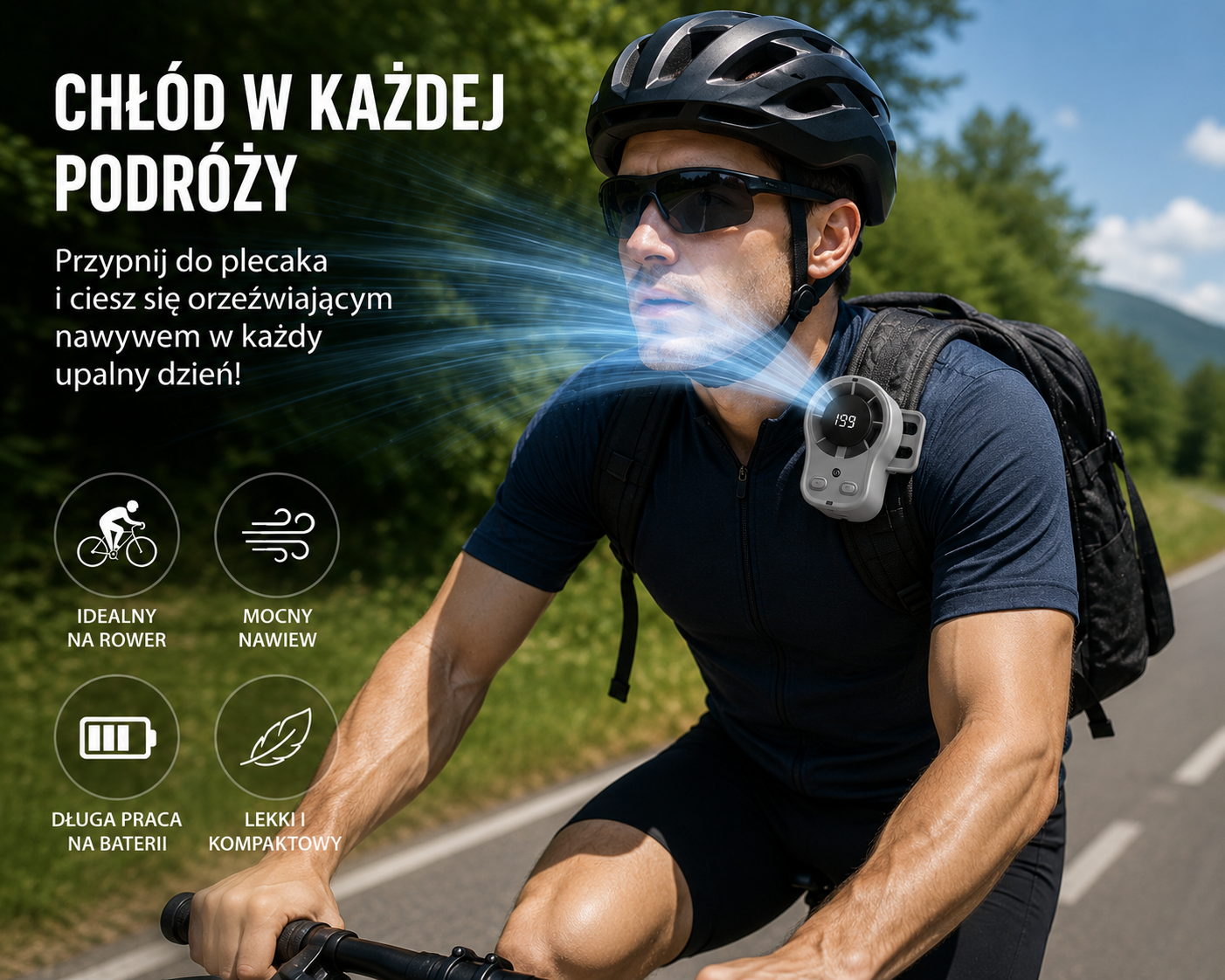 Famy ArcticFlow™ | Przenośny Wentylator Chłodzący 4w1